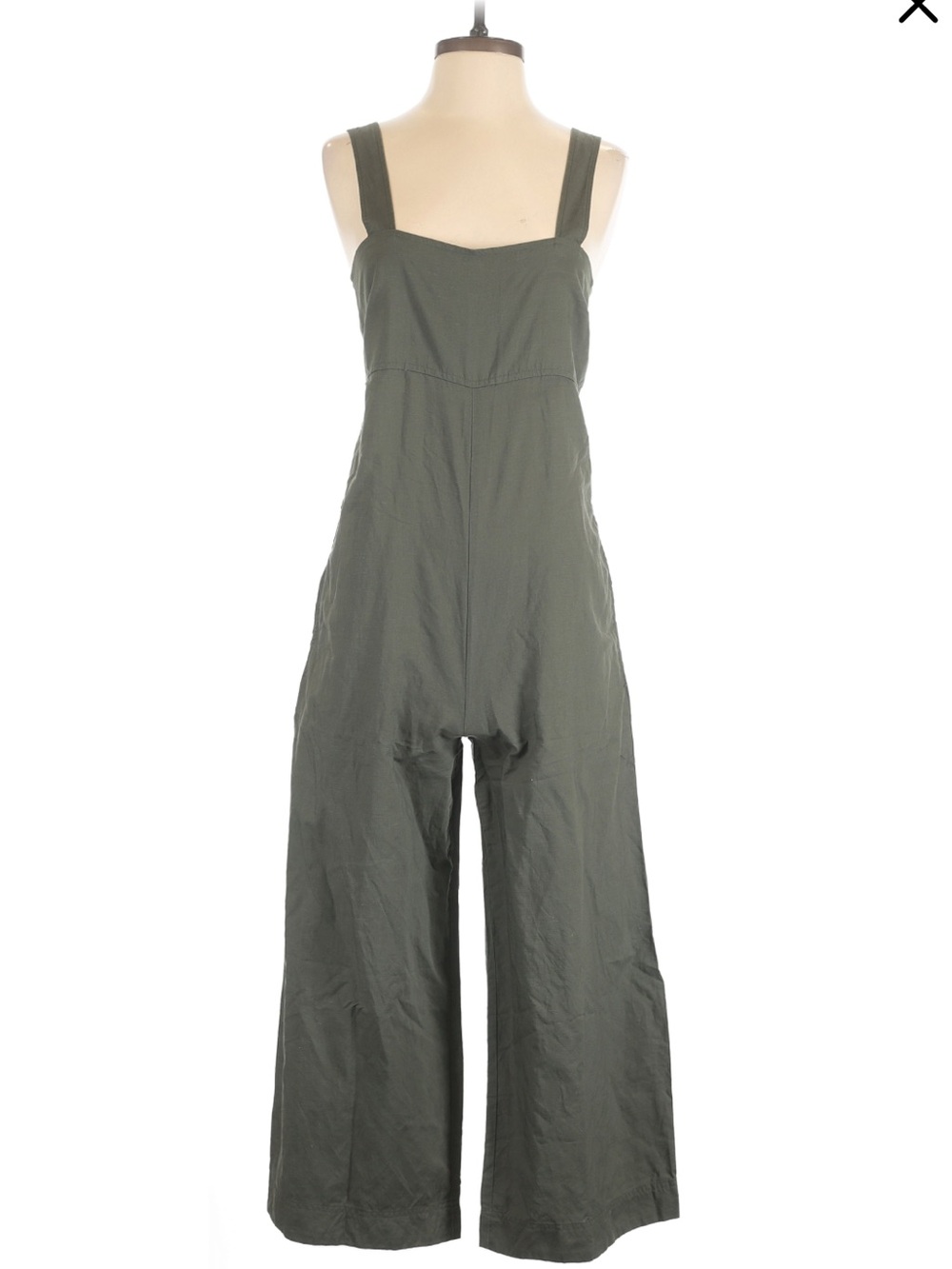 Uniqlo M Olive Wide-Leg Jumpsuit with Straps Romper One Piece Medium